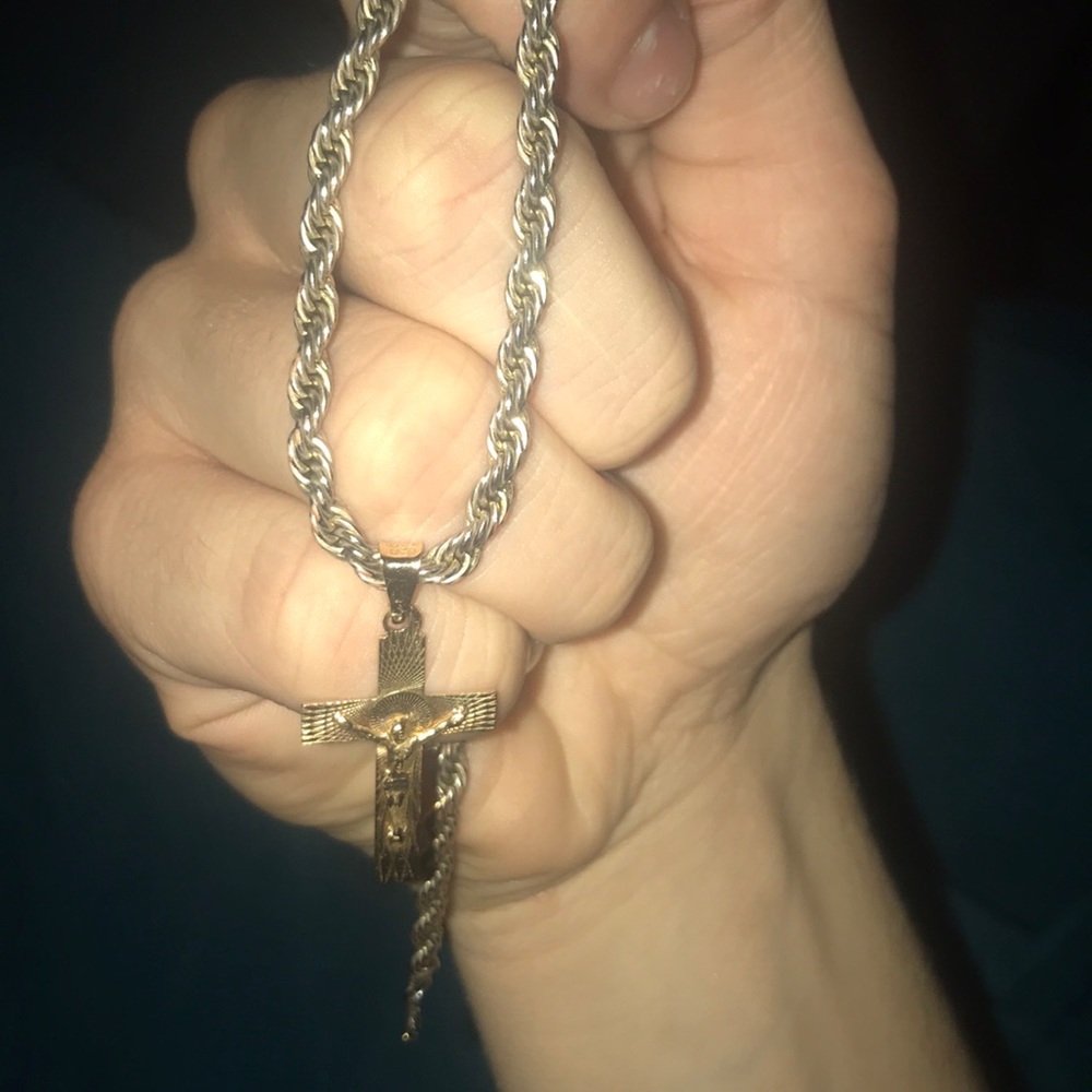 16” 18k gold chain w/ 24k piece